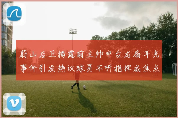 蔚山后卫揭露前主帅申台龙扇耳光事件引发热议球员不听指挥成焦点